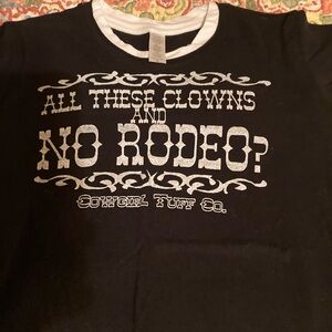 Black White Cowgirl Tuff T Shirt Rodeo M